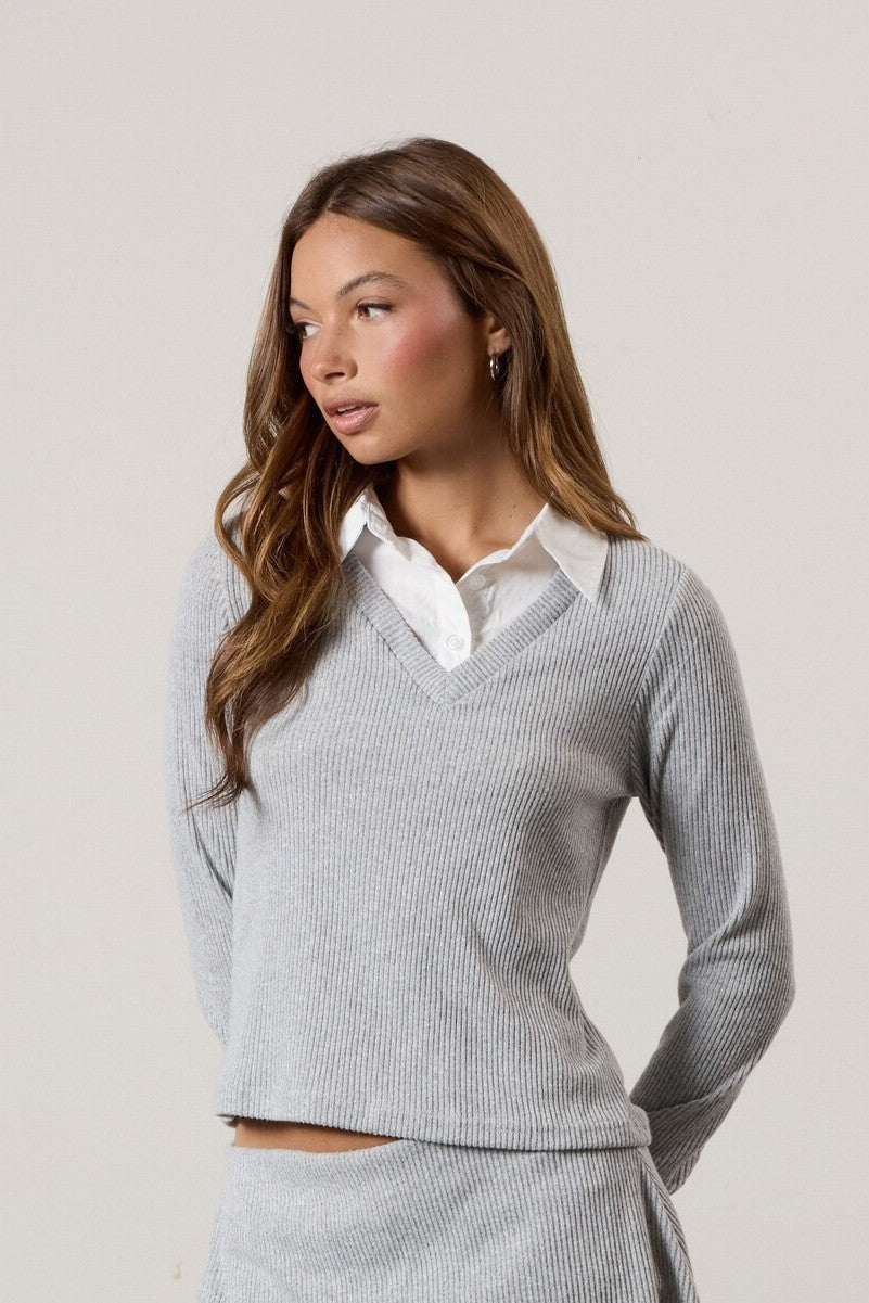 Ribbed Top & Mini Skirt Set