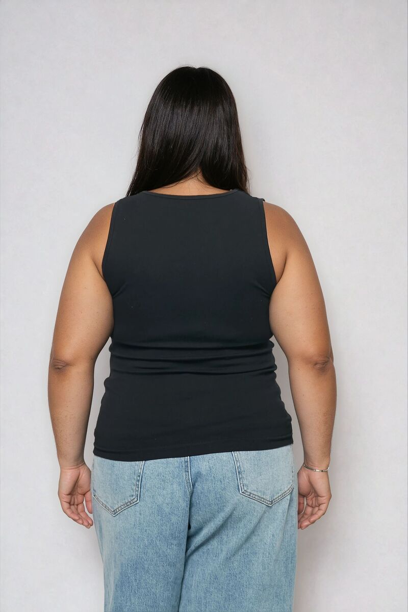Plus Size Seamless Chain-Trim Tank