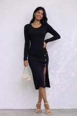 Ribbed Sweater Midi Dress