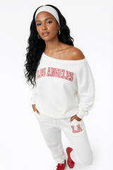 Fleece Off The Shoulder Los Angeles Sweatshirt