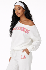 Fleece Off The Shoulder Los Angeles Sweatshirt