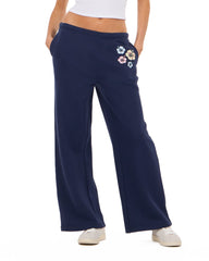 Wide leg floral print sweatpant