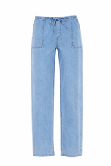Straight Leg Denim With Drawstring Waist