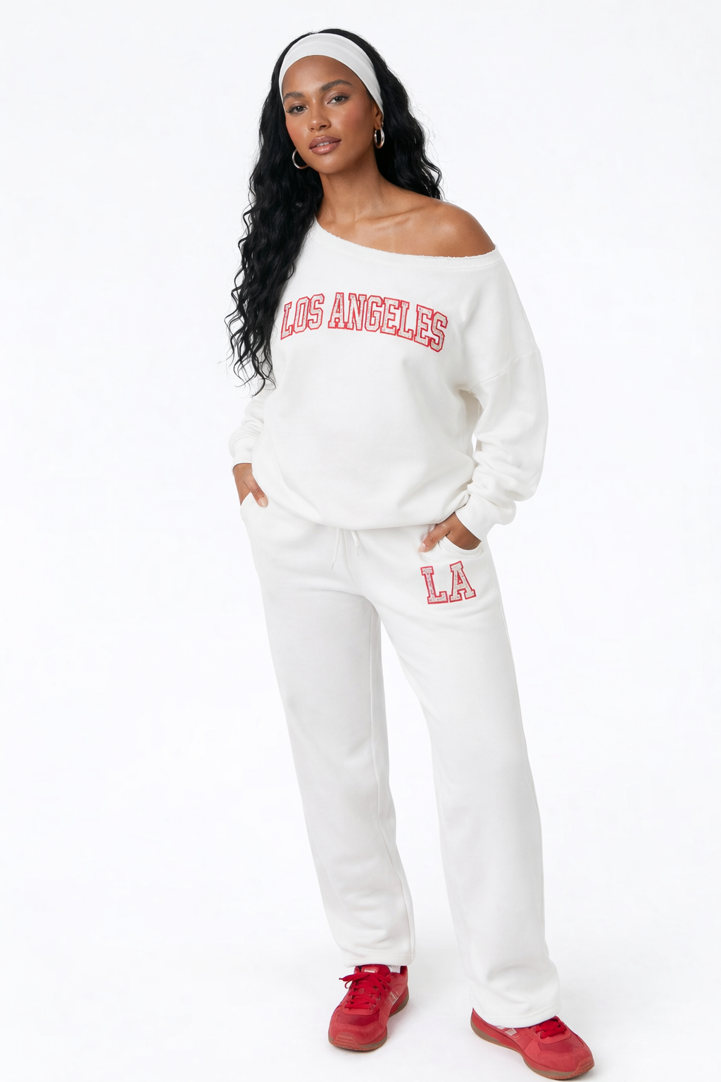 Fleece Wide Leg Los Angeles Sweatpants