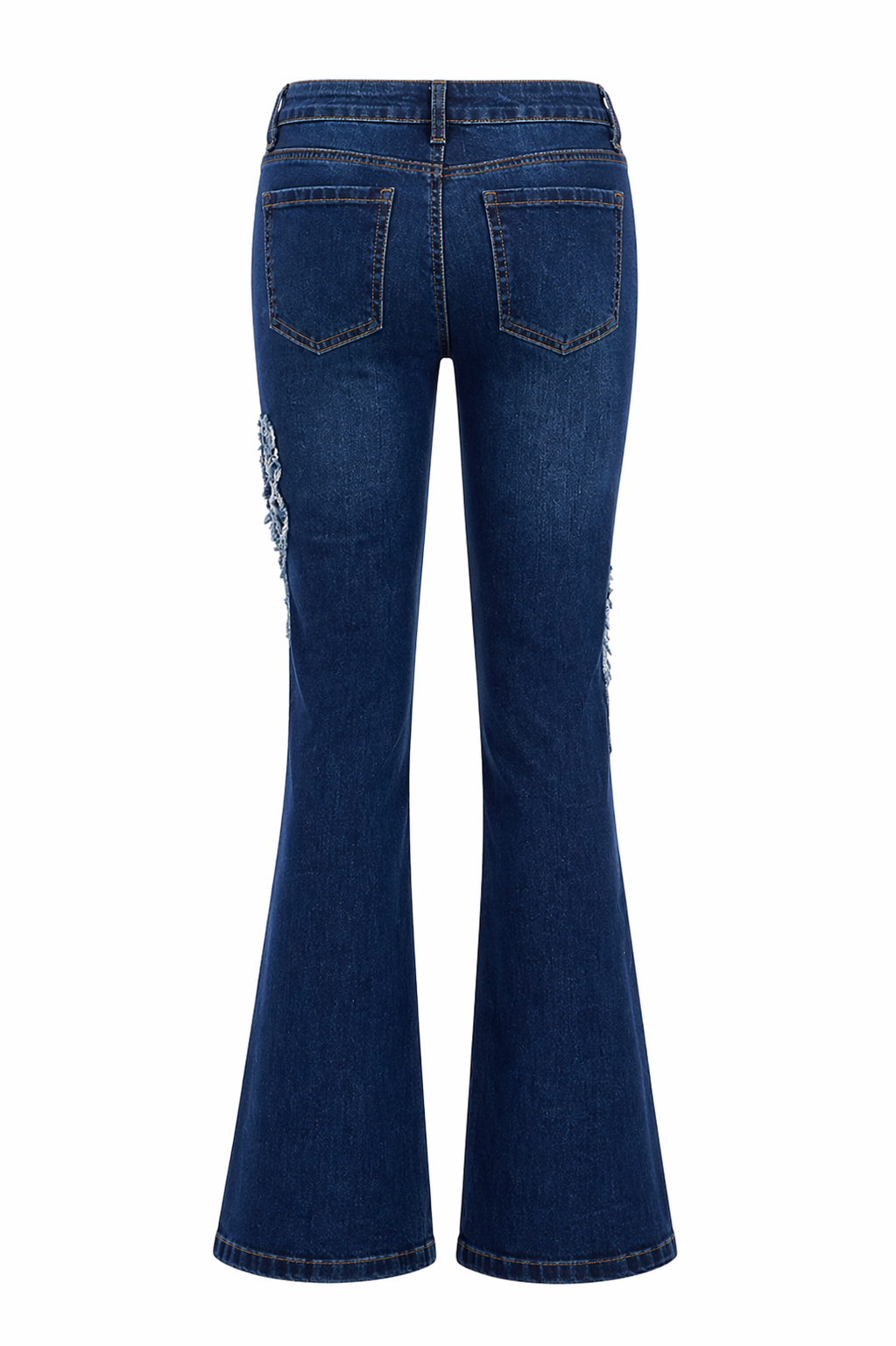 Flare Denim With Butterfly Appliques