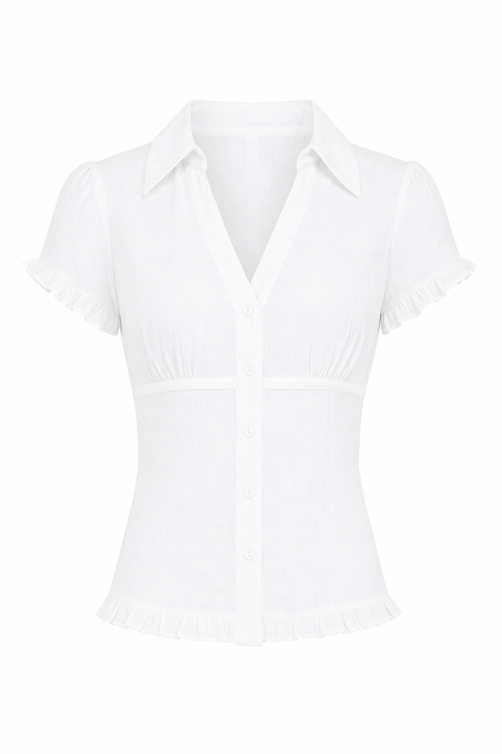 Short Sleeve Fitted Woven Top