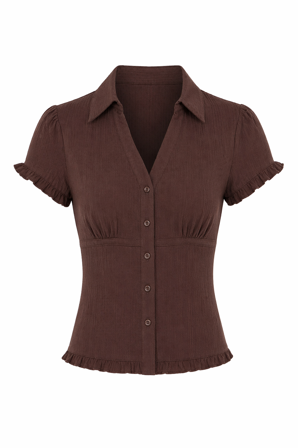 Short Sleeve Fitted Woven Top