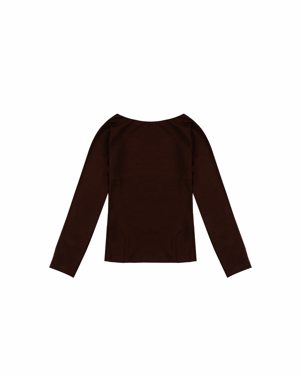 Boat Neck Long-Sleeve Top