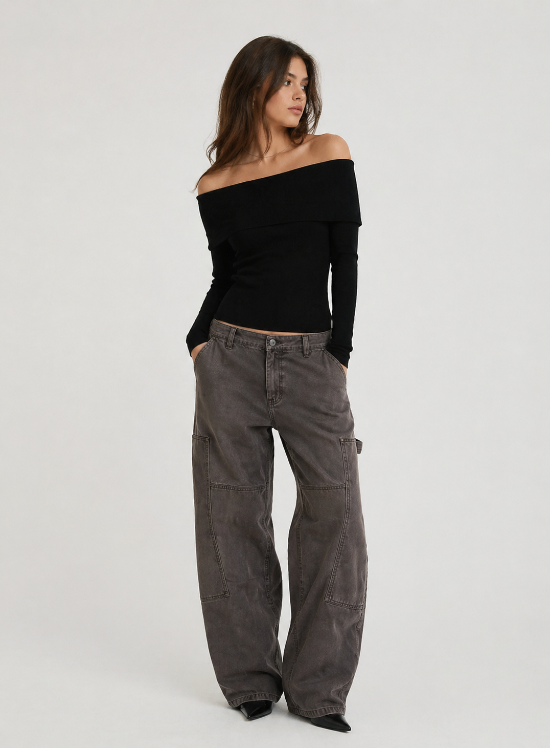 Foldover Off-The-Shoulder Top