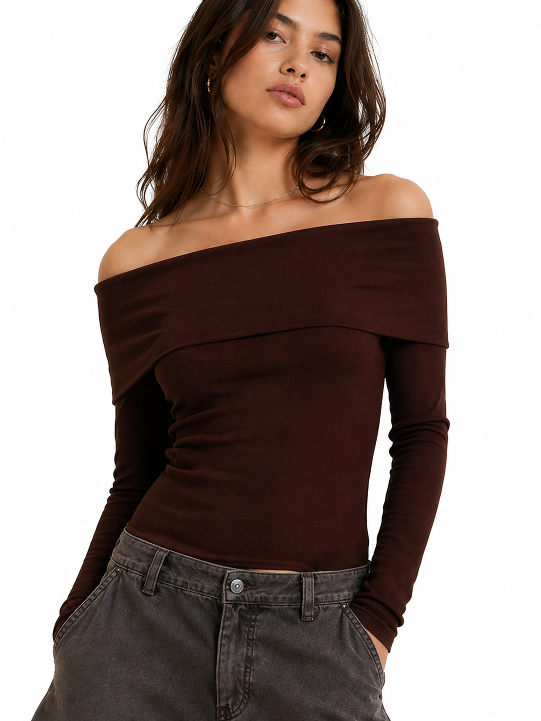 Foldover Off-The-Shoulder Top