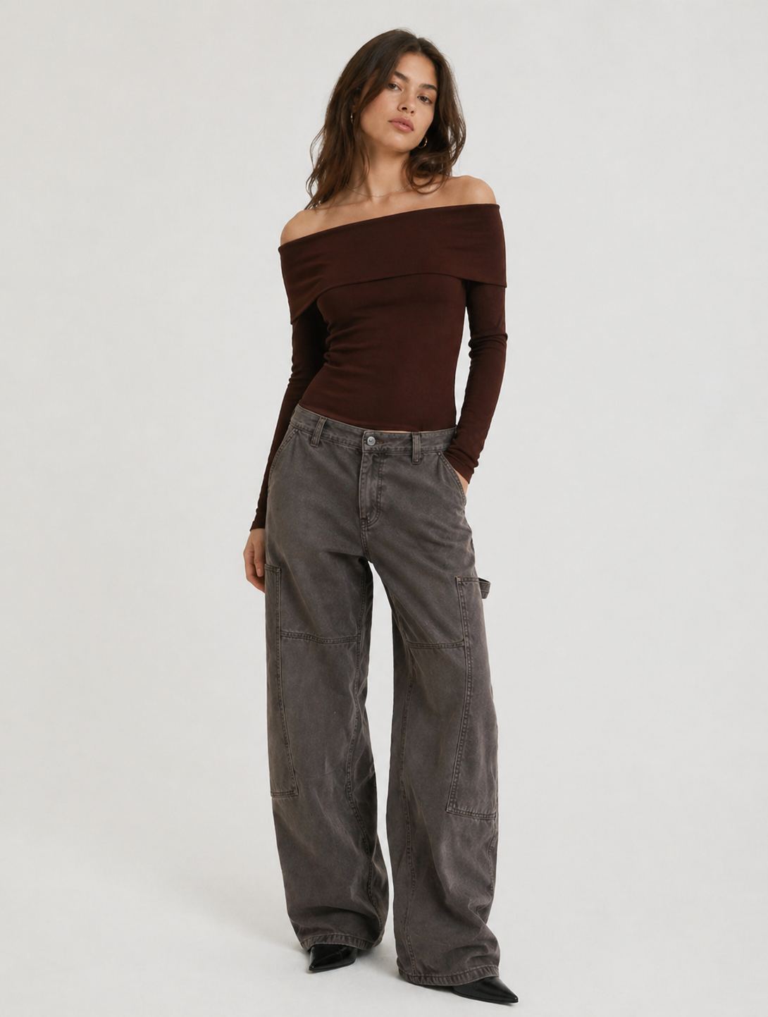 Foldover Off-The-Shoulder Top