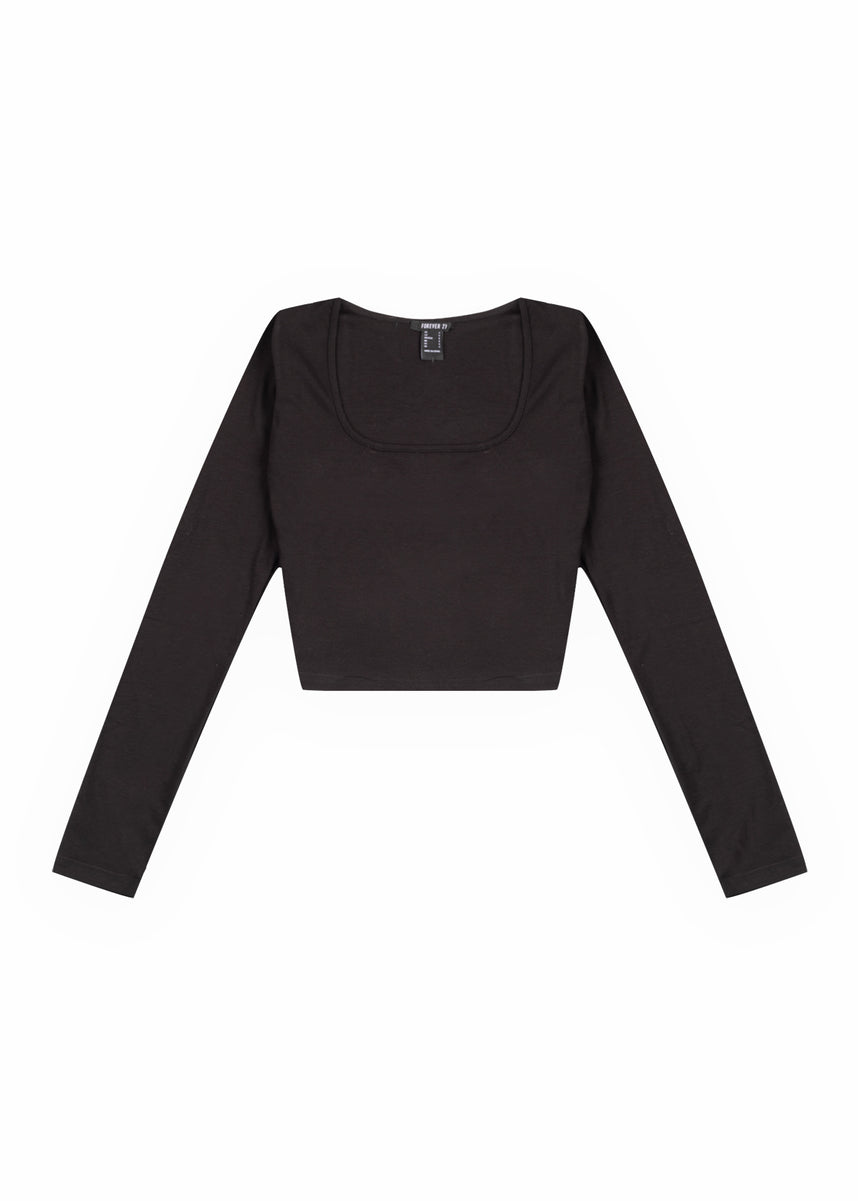 Cropped Scoop Neck Top