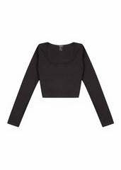 Cropped Scoop Neck Top