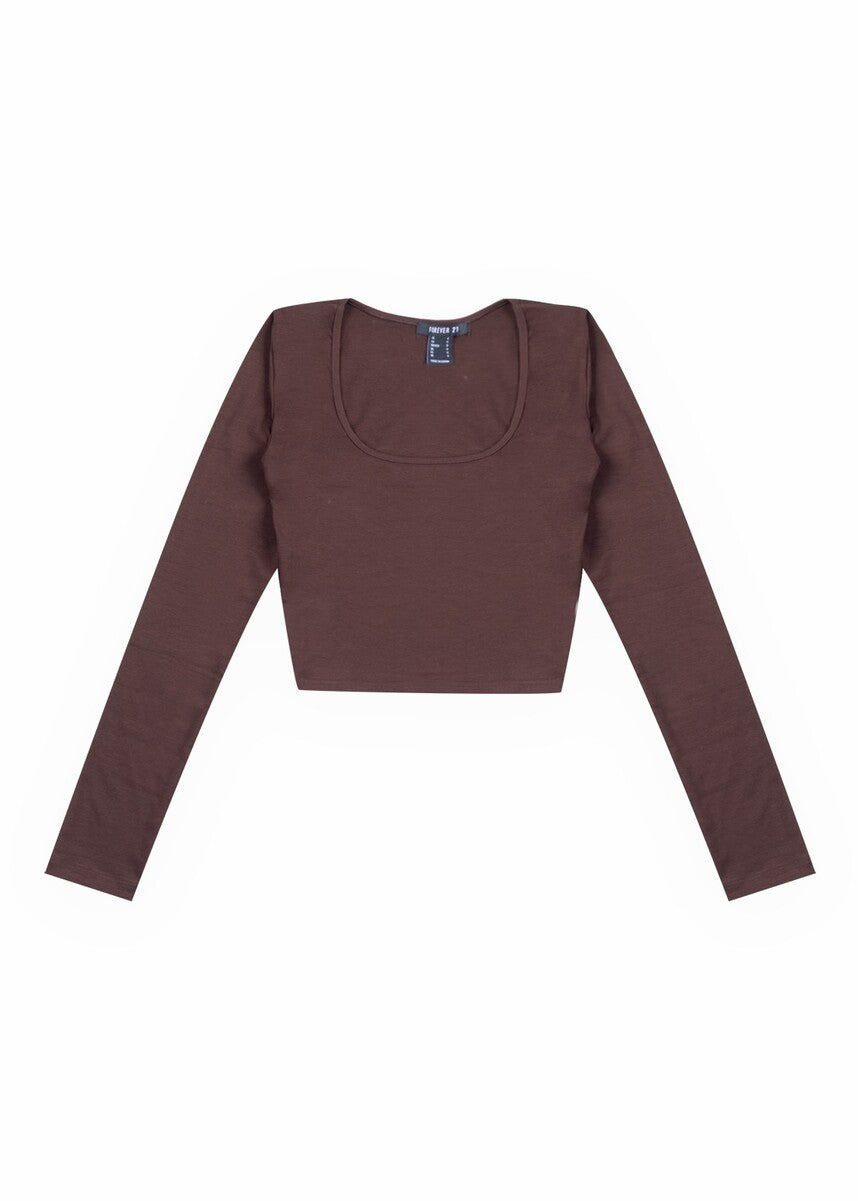 Cropped Scoop Neck Top