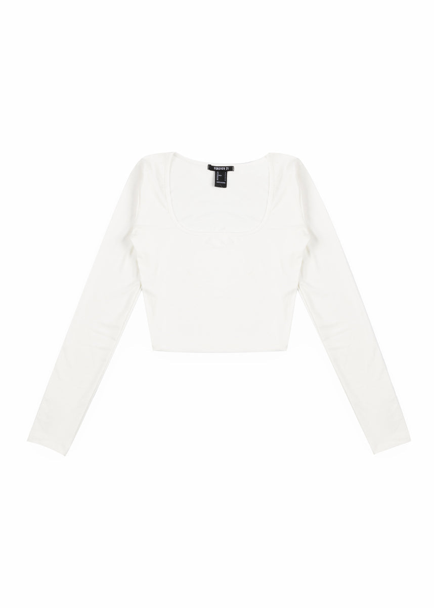 Cropped Scoop Neck Top