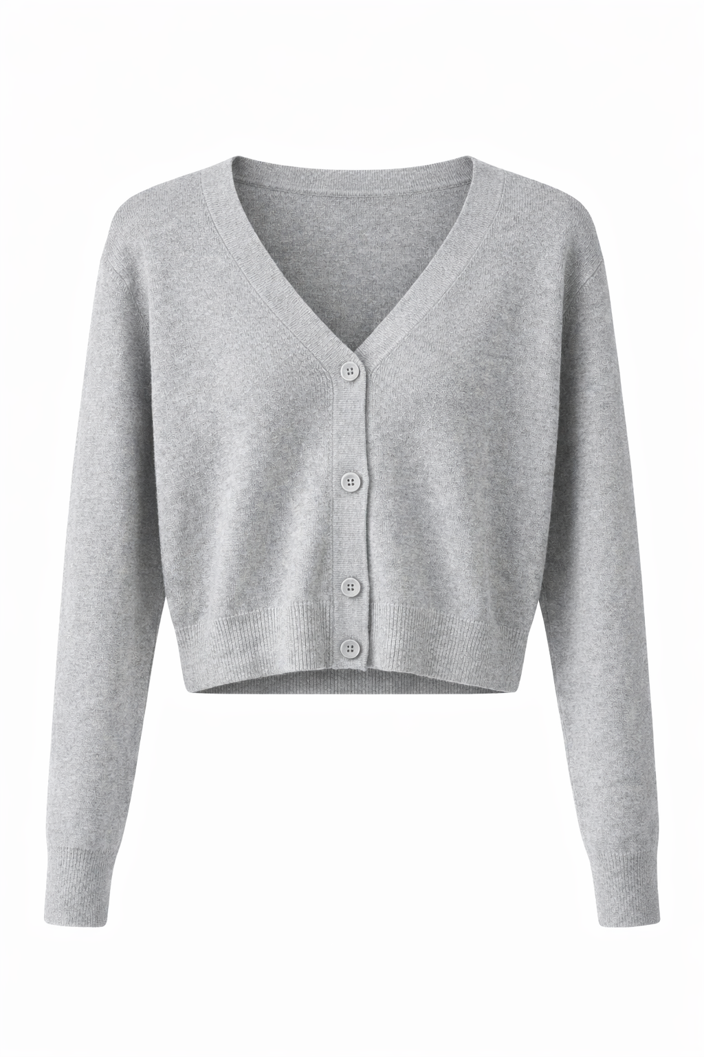 Cropped Knit Button-Front Cardigan