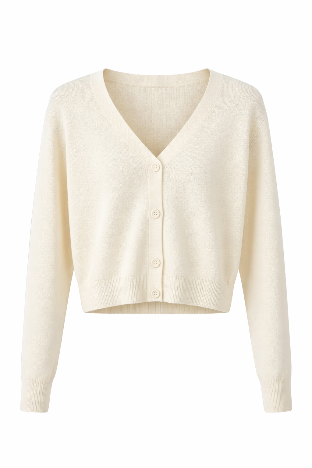 Cropped Knit Button-Front Cardigan