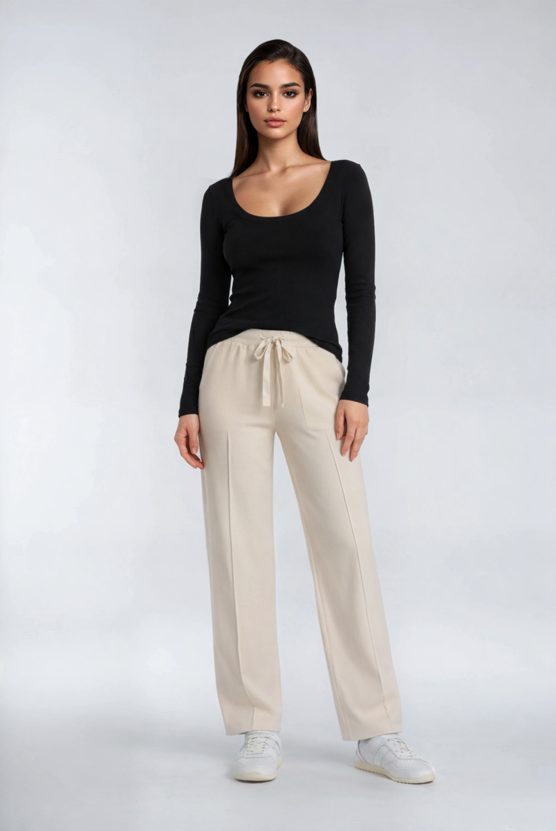 Drawstring Sweater Knit Pants
