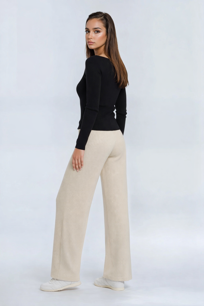 Drawstring Sweater Knit Pants