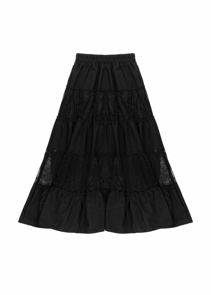 Tiered Lace Maxi Skirt