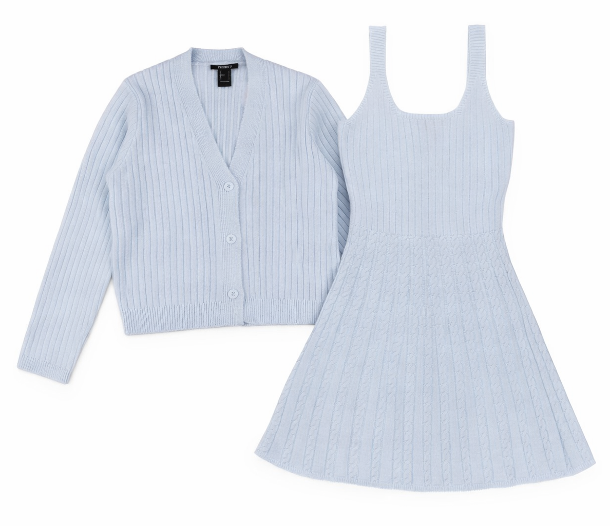 Cable Knit Cardigan Sweater & Mini Dress Set