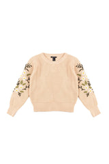Floral Embroidered Knit Sweater