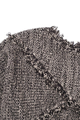 Fringe-Trim Open-Back Bolero Sweater