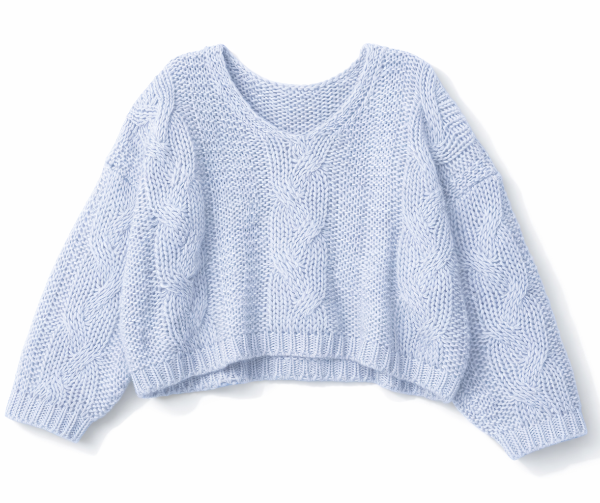 V-Neck Cable Knit Sweater