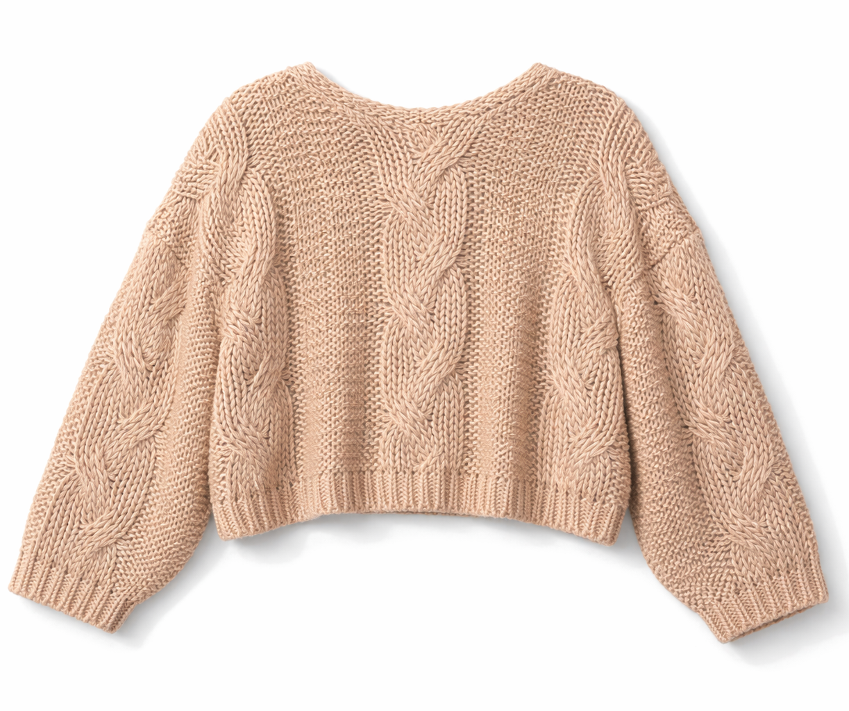 V-Neck Cable Knit Sweater