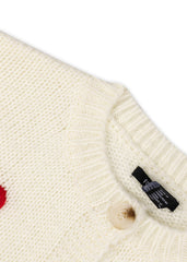 Heart Print Cropped Cardigan