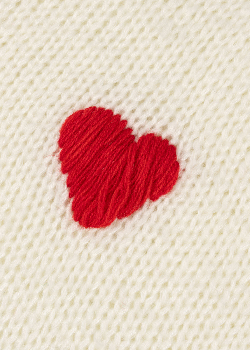 Heart Print Cropped Cardigan