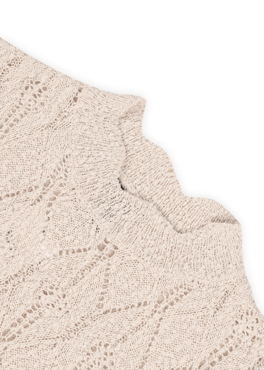 Sleeveless Side-Tie Crochet Knit Top