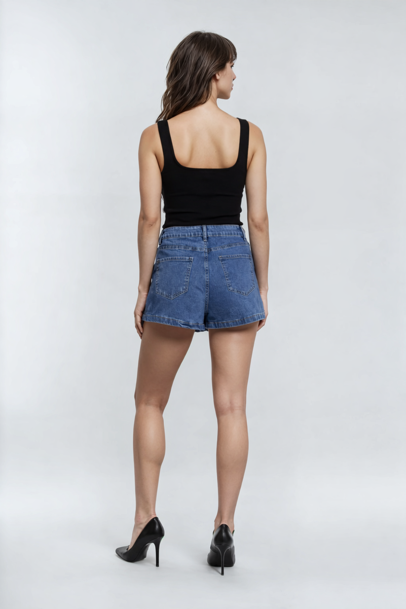 Denim Asymmetrical Skort