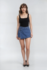 Denim Asymmetrical Skort
