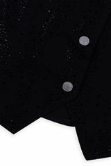 Stretch Denim Vest with Rhinestones