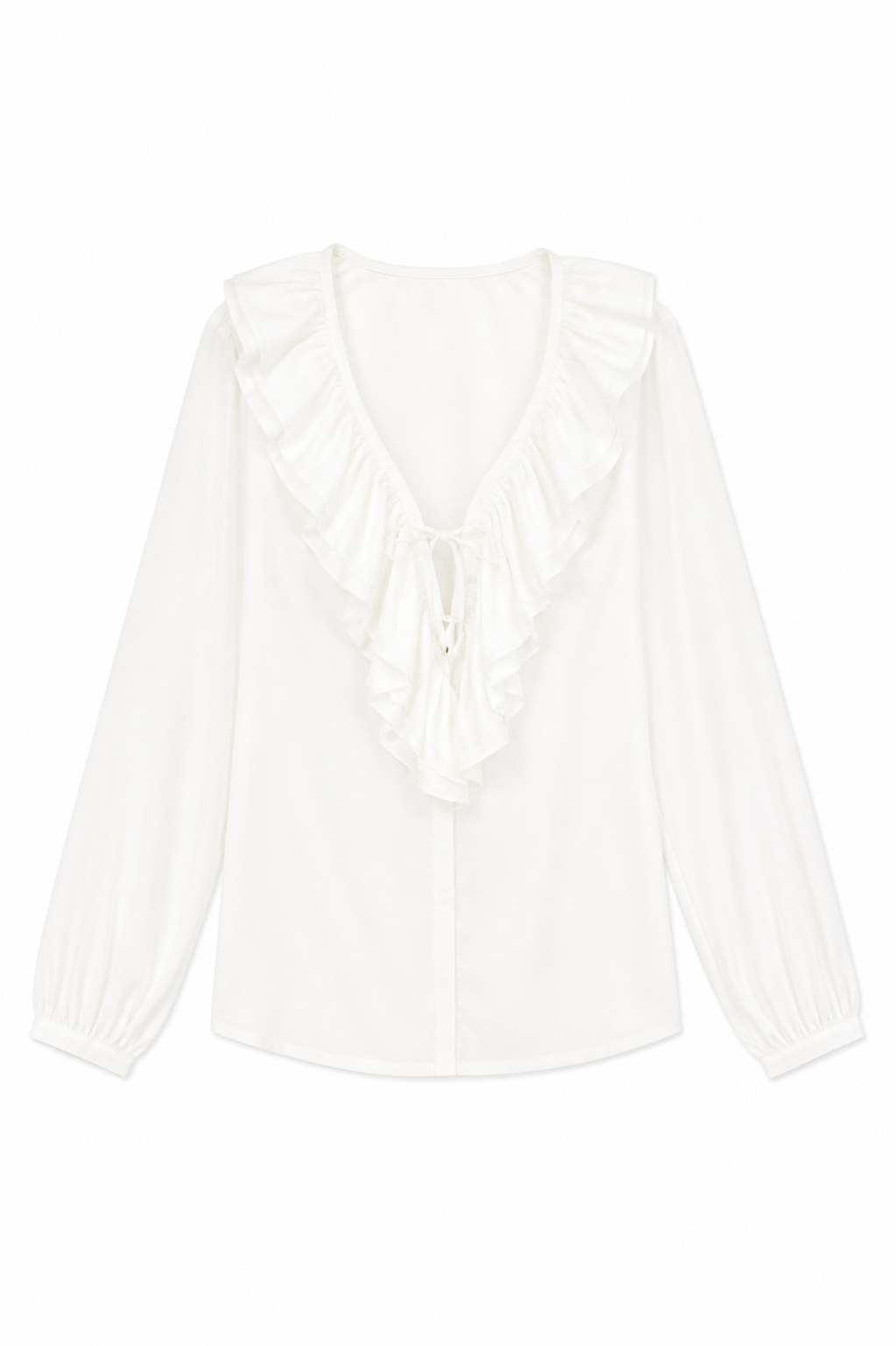 Tie Front Ruffle Blouse