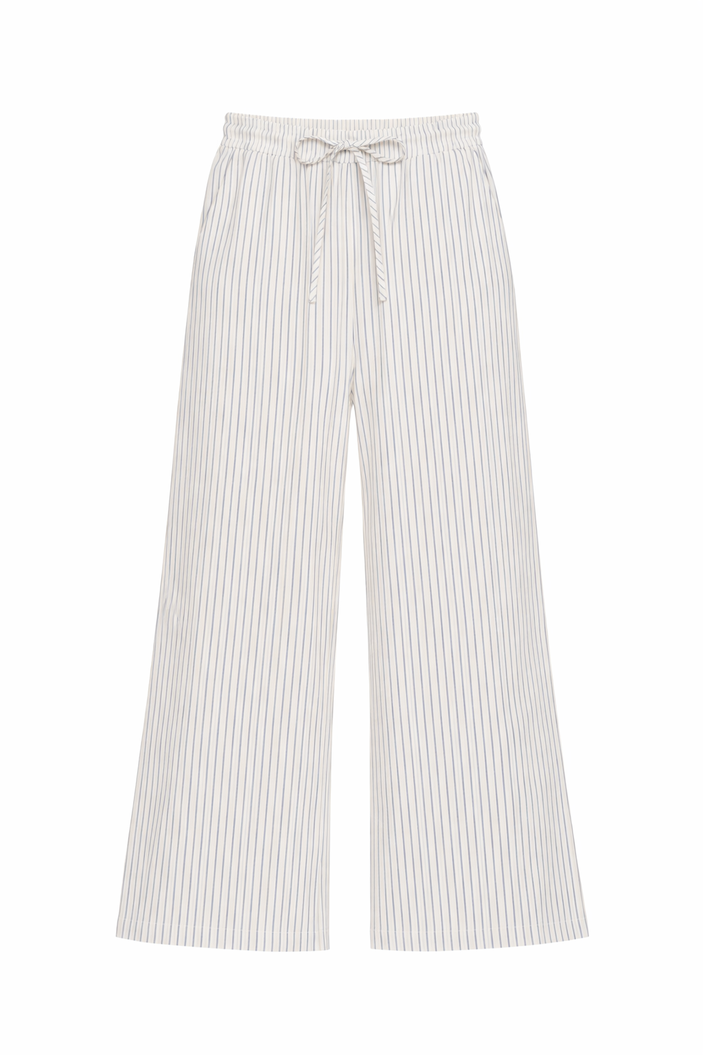 Striped Long Sleeve Shirt and Wide Leg Pants Set