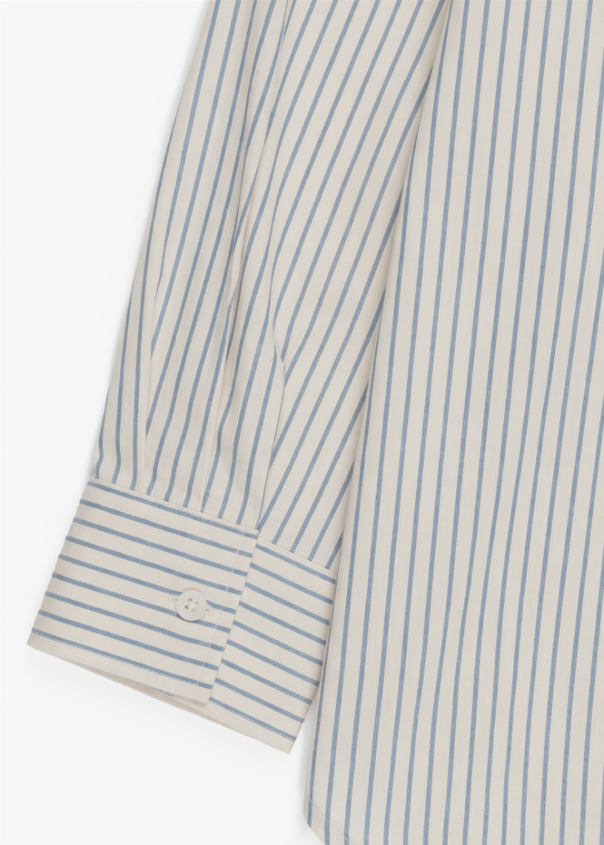 Striped Long Sleeve Shirt and Wide Leg Pants Set