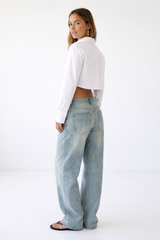 Cropped Button Up Top