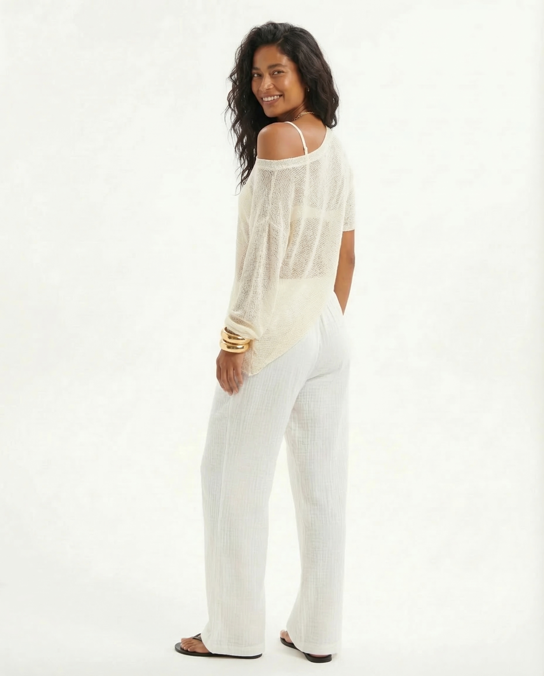 Wide Leg Pull On Pants