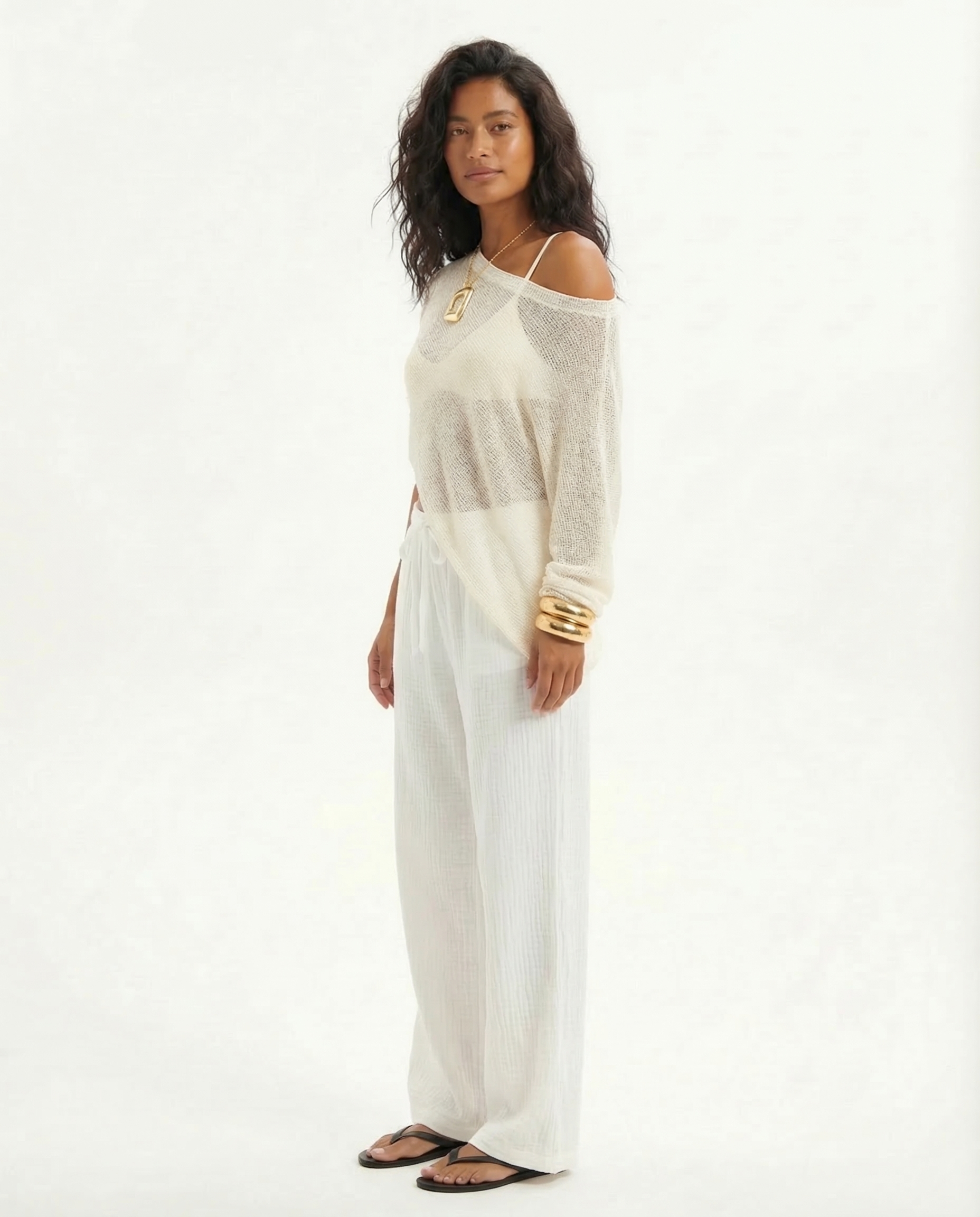 Wide Leg Pull On Pants