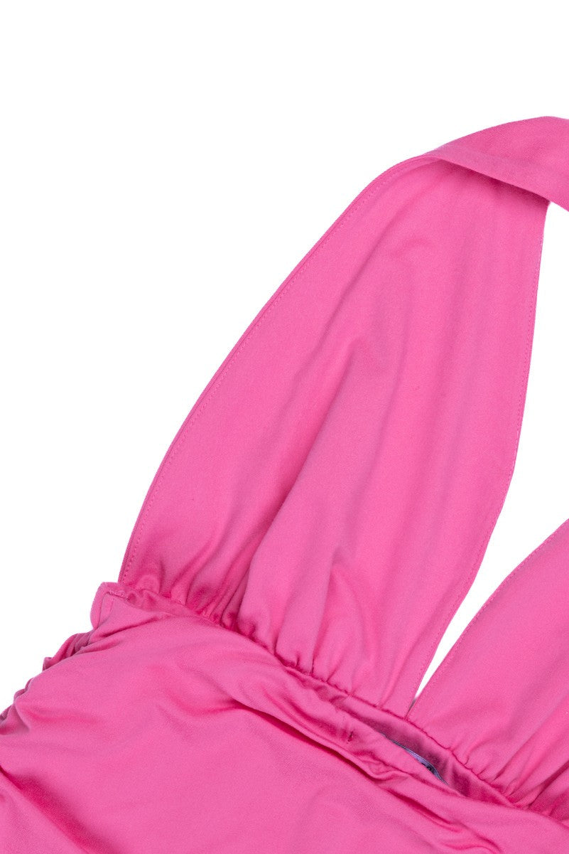 Handkerchief Hem Halter Mini Dress