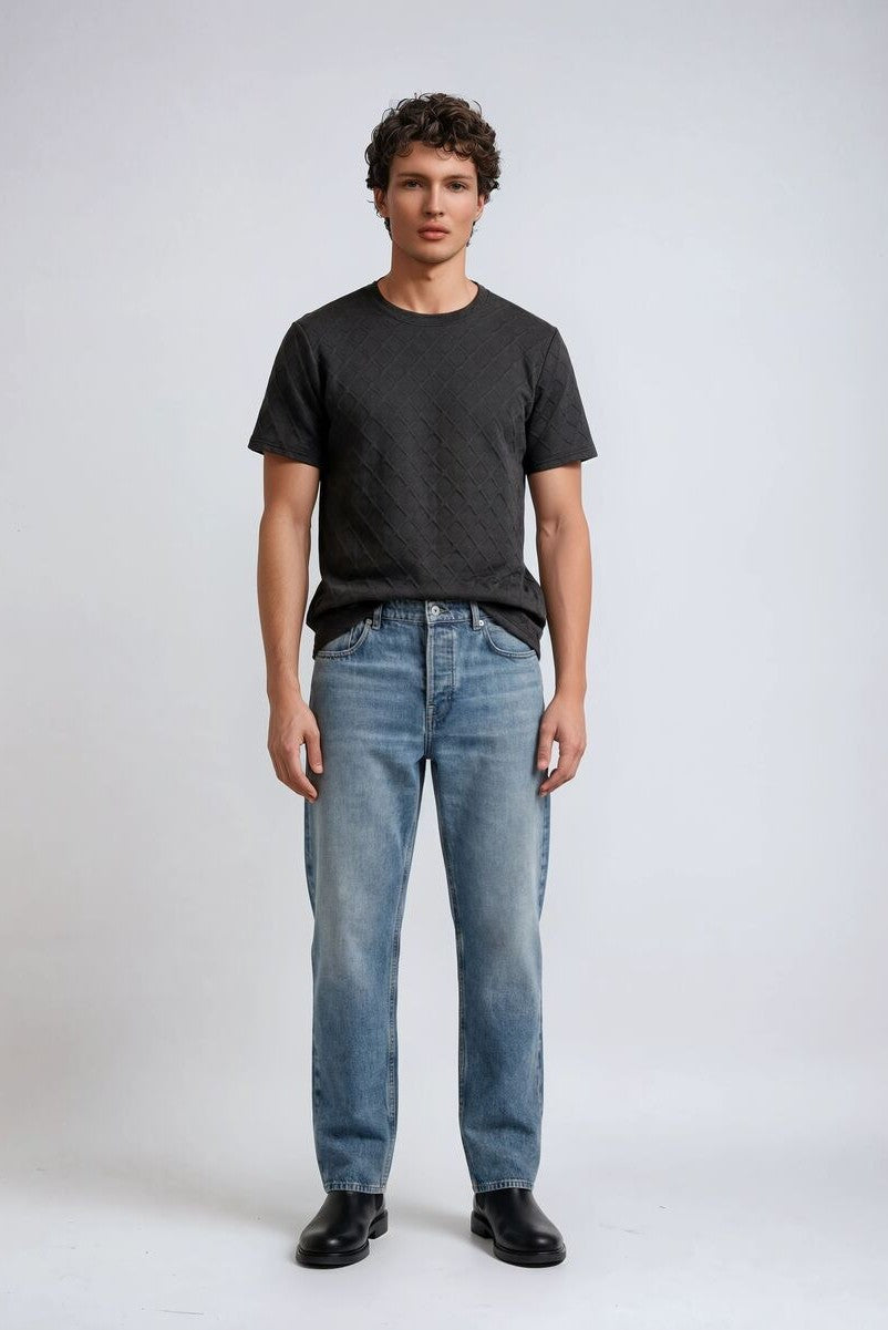 F21 Men Quilted Texture Tee