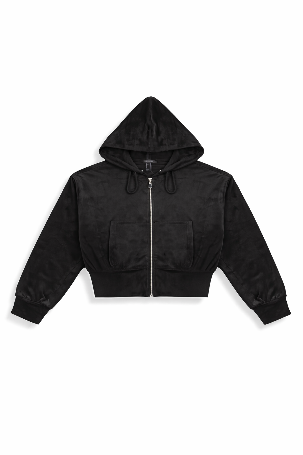 Velour Zip-Front Hoodie & Pant Set