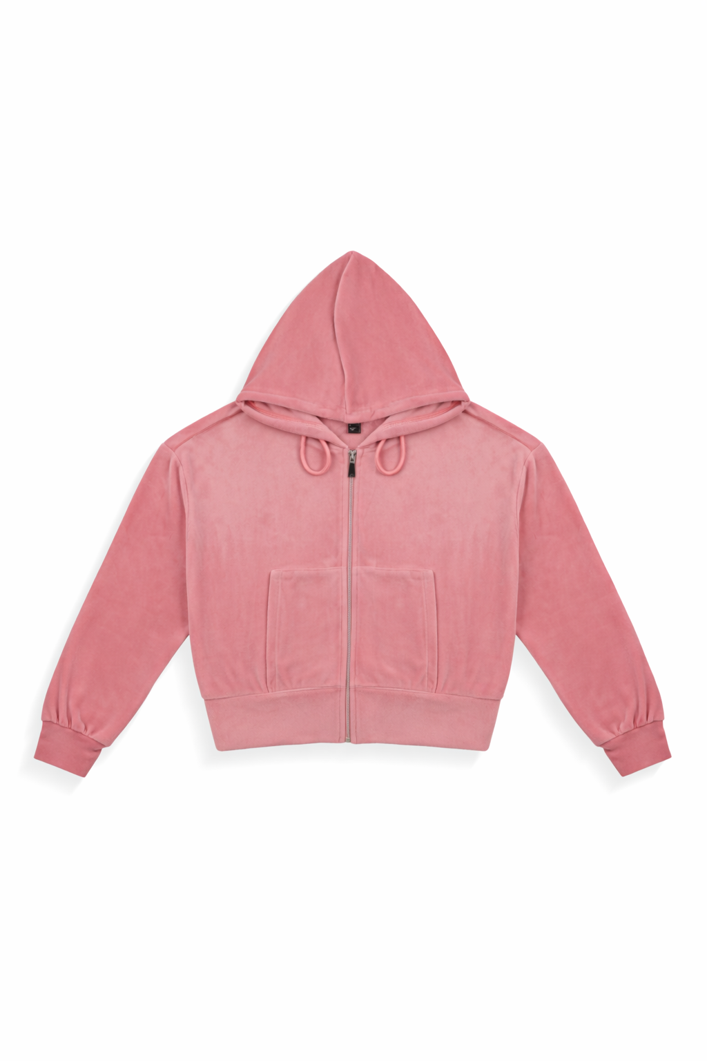 Velour Zip-Front Hoodie & Pant Set