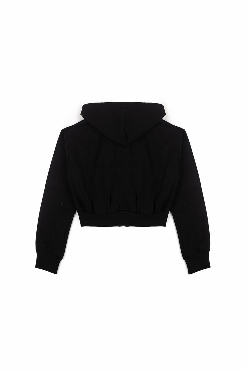 Cropped Embellished Hoodie