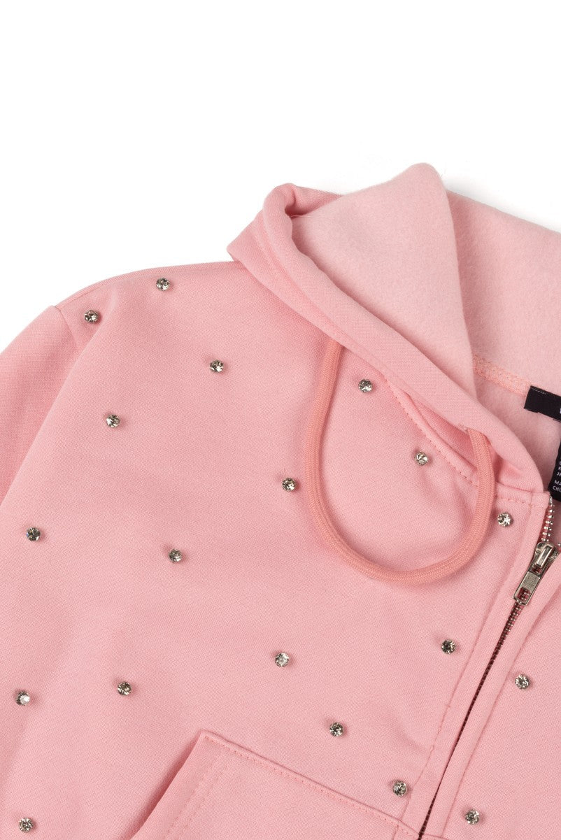 Cropped Embellished Hoodie