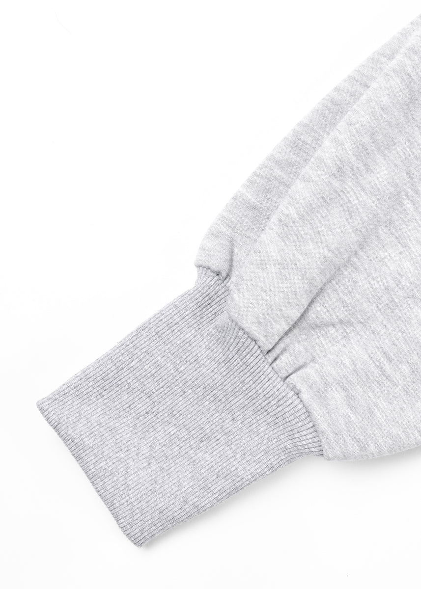 Cropped Lace-Lined Hood & Embroidered-Bow Hoodie
