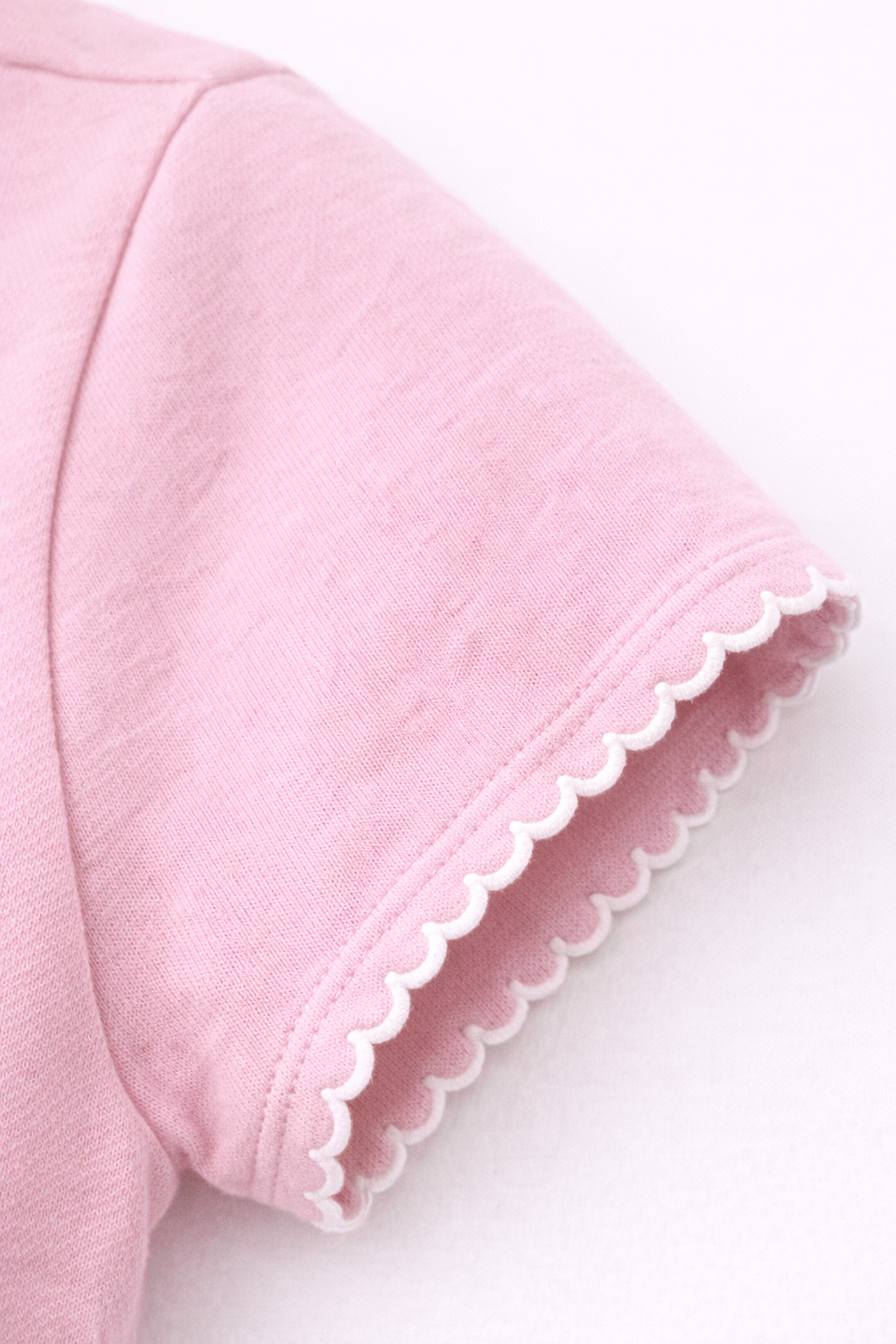 Scalloped Edge Short Sleeve Polo Shirt