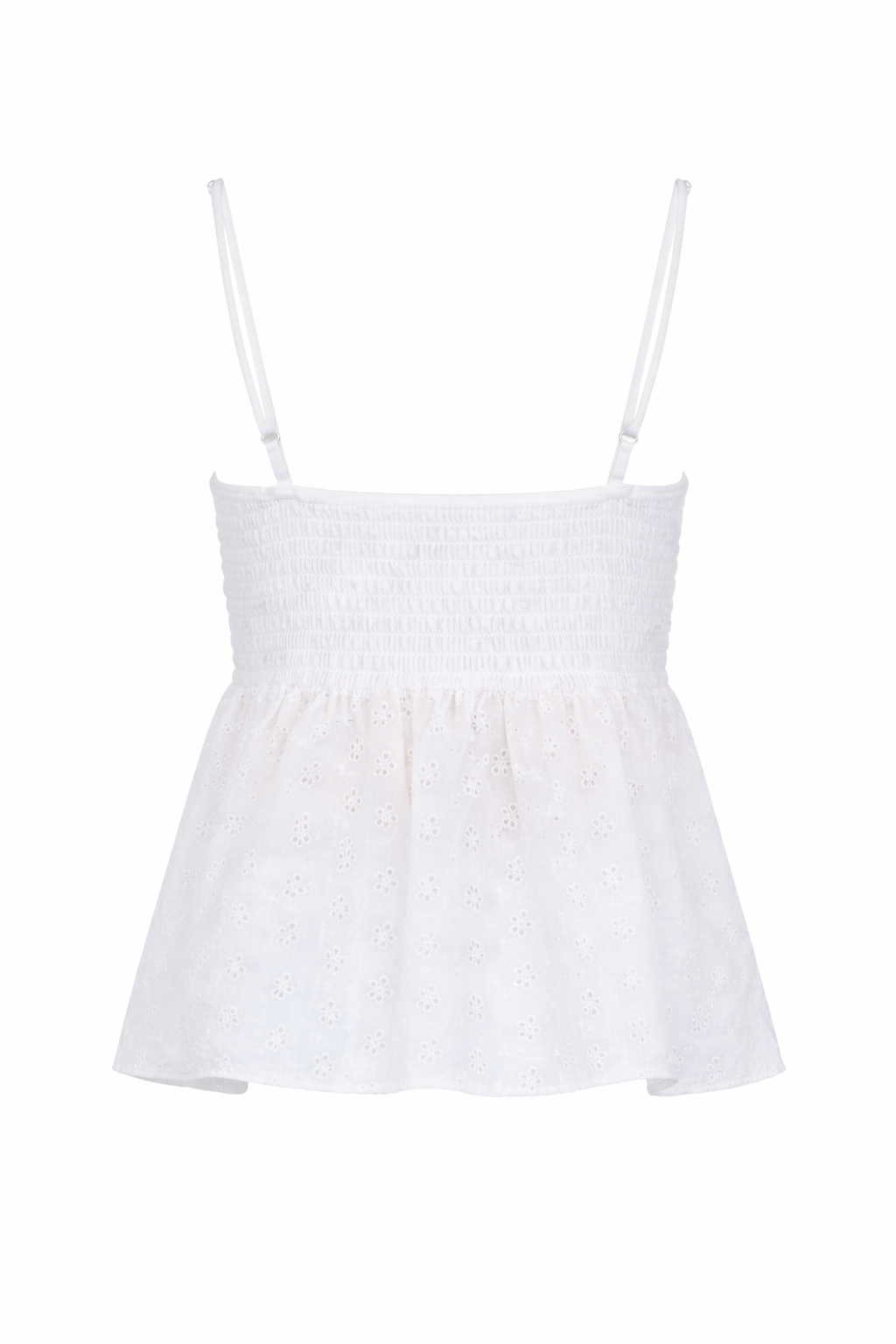 Eyelet Peplum Tank Top